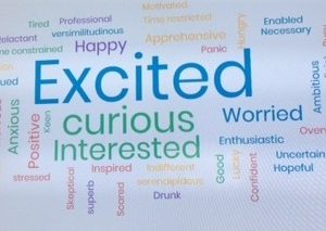 Word cloud to depict series of emotions re online learning