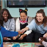 Students playing Monopoly