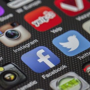 Social Media icons on a phone