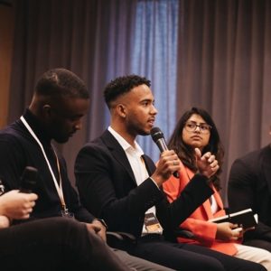 Group of people in a panel disucssion