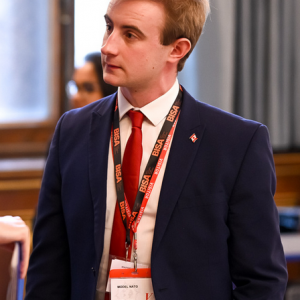 Student Alex Carey at the NATO event
