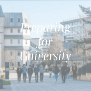 Talbot campus with the words Preparing for university over the image