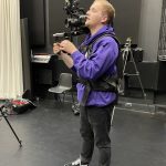 Will Rodwell using filming equipment