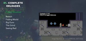 Screenshot from Jack's Portfolio website showing some of the games he has created. 